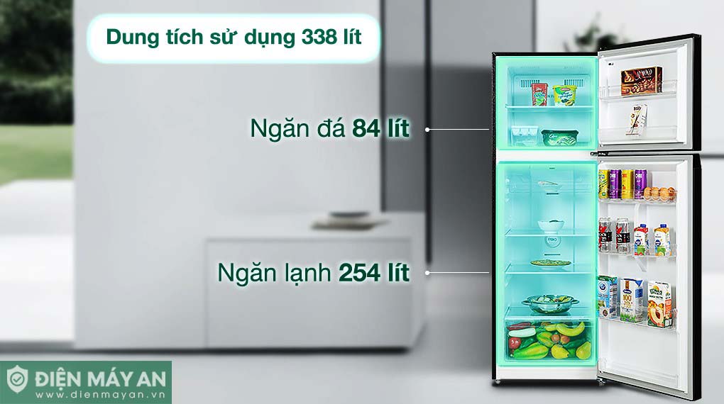 Tủ Lạnh Toshiba Inverter 338 Lít GR-RT468WE-PMV(58)-MM - ngăn đá và ngăn lạnh